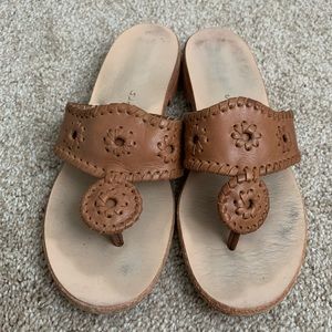 Jack Rogers Black Label Navajo Sandals Cognac